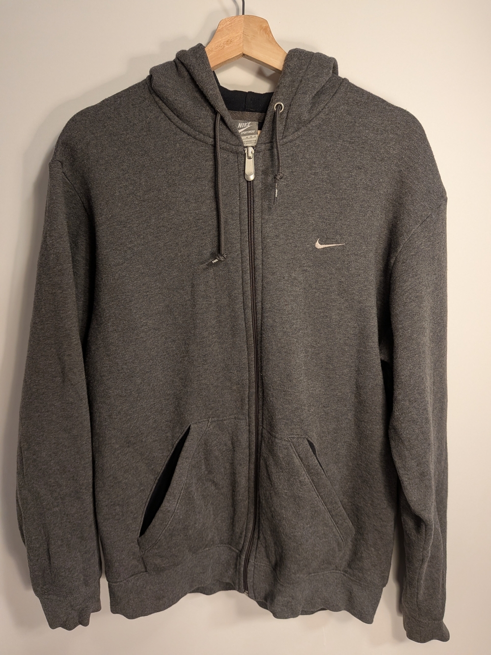 Nike Sportswear Club Fleece Full-Zip Hoodie — Charcoal Grey — Men's M